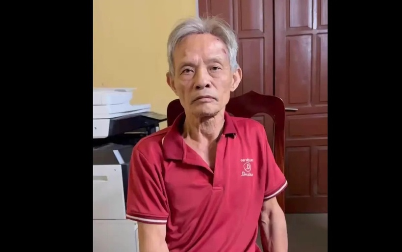 Đối tượng Đàm Văn Tính tại cơ quan Công an. Ảnh: VTV.